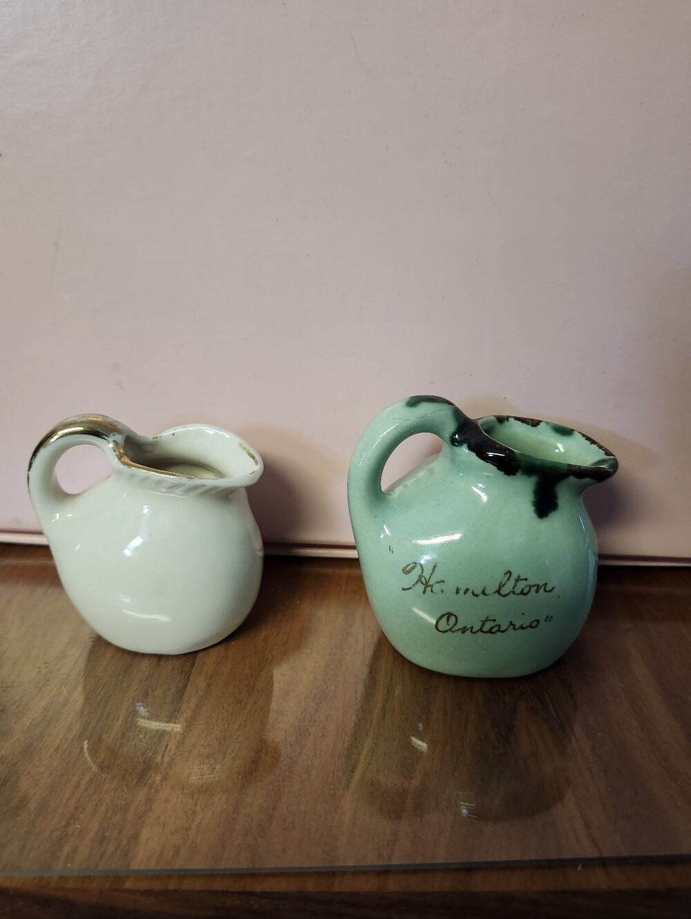Vintage Anthropomorphic Man in the Moon Face Pitcher, Small Pitchers Pair - Picture 4 of 11